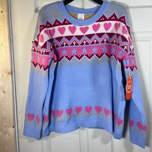 Wonder Nation Blue and Pink Heart‎ Star Sweater